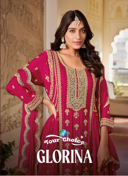 Glorina By Your Choice Pure Chinon Wedding Readymade Suits Wholesale Online